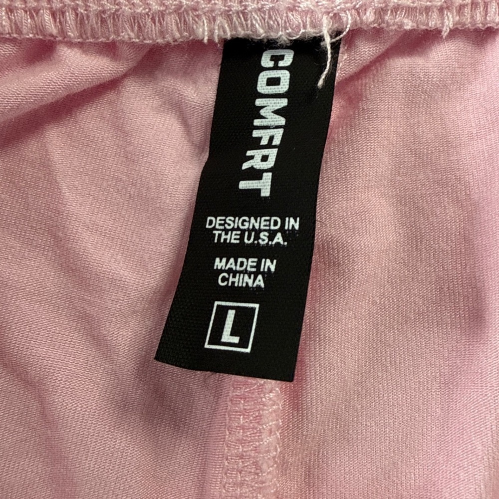 Comfrt Womens Lounge Pants Pink Wide Leg Drawstring Sleepwear Size L - Picture 4 of 7